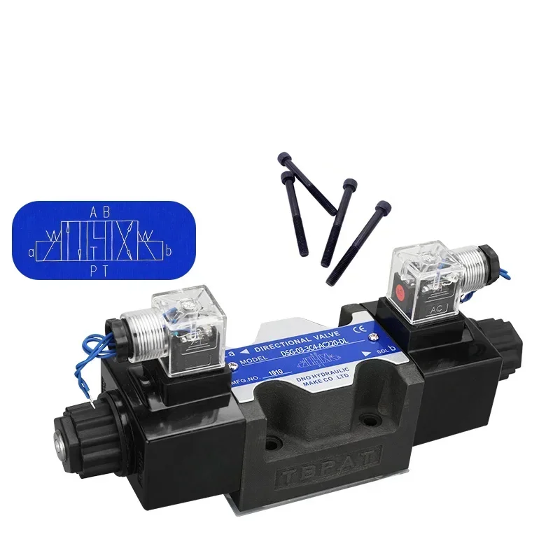 Hydraulic Solenoid Directional Control Valve Electromagnetic Yuken Rexroth Type DSG-02 03 4WE6 10 Series