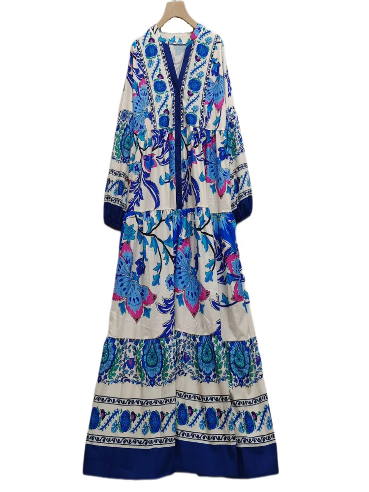 New digital printed fashion dress for women in autumn