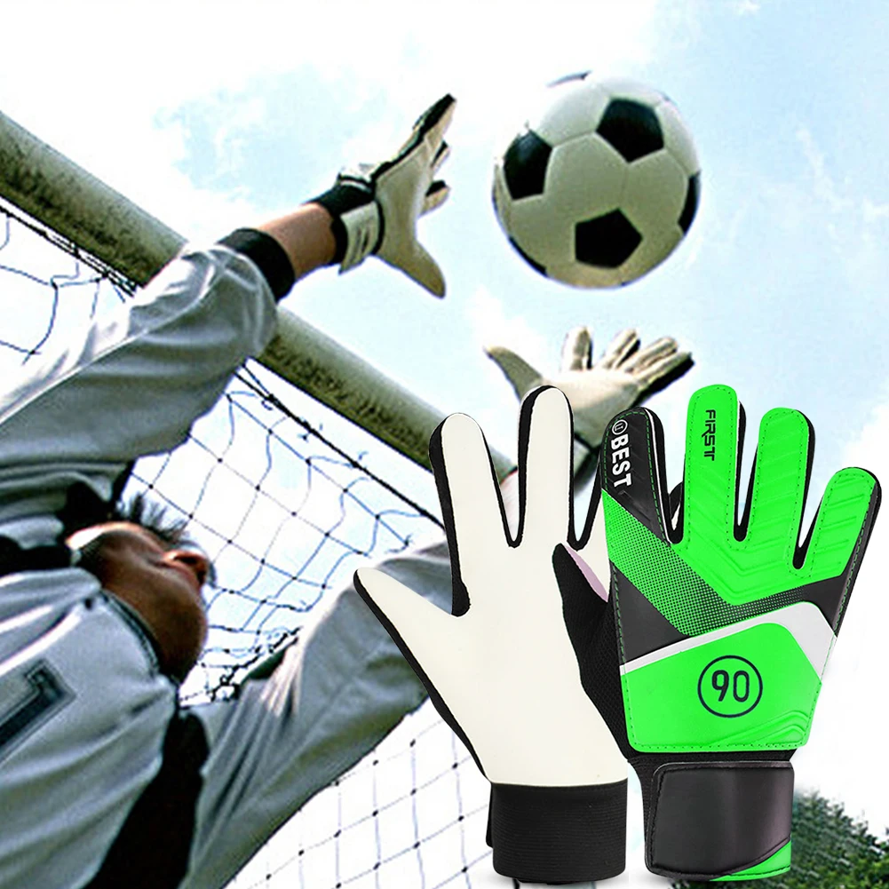 Soccer Gloves Latex Support Football Goalkeeper Gloves Full Finger Protection Anti-Slip Waterproof Breathable for Kids Adults