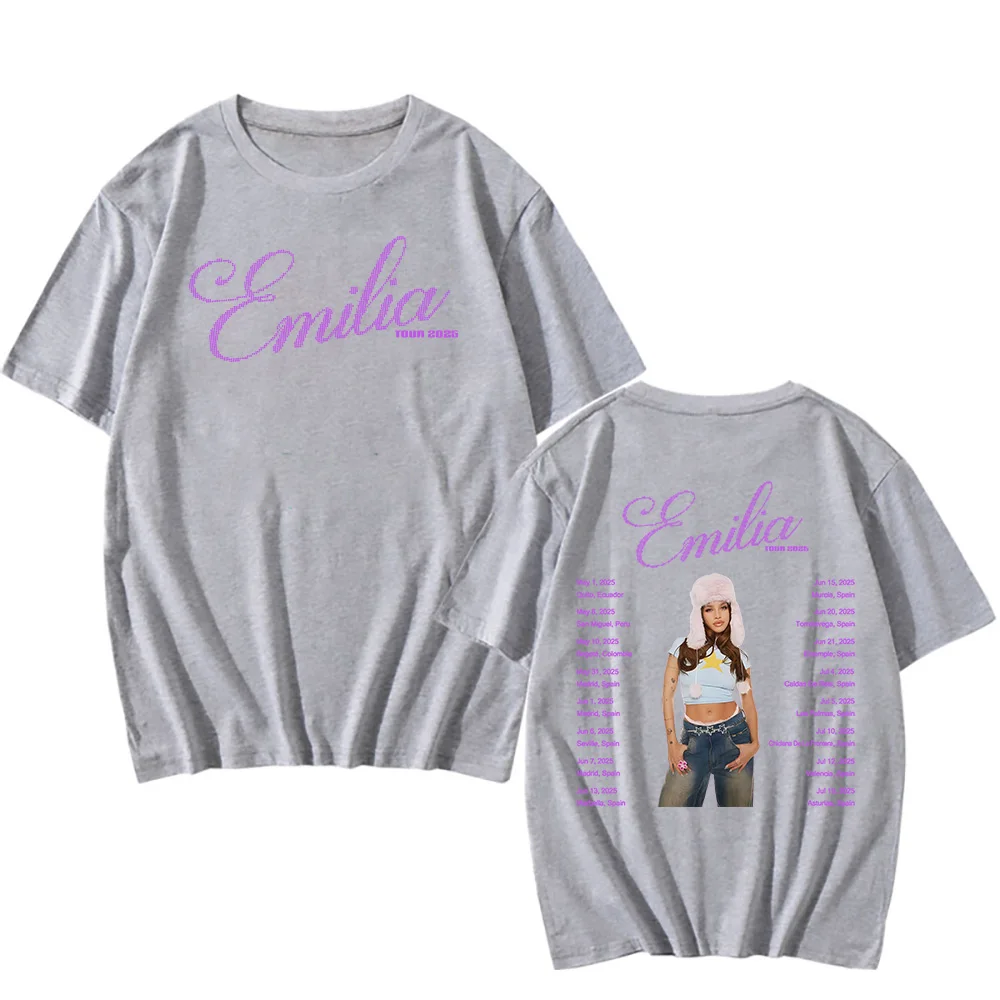 إميليا ميرنس تور 2025 تي شيرت المرأة موضة القطن قصير الأكمام تيز MP3 الهيب هوب ملابس الشارع غير رسمية للجنسين الملابس أكثر من الحجم #3