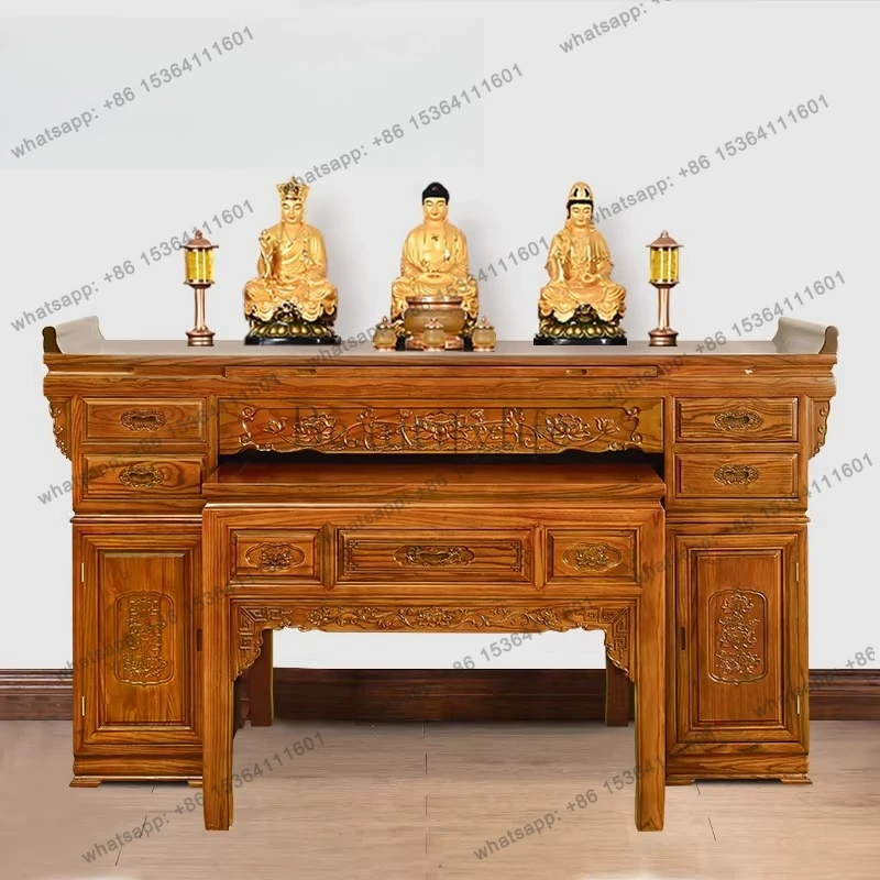 Household Modern Simple Shentai Incense Buddha Table Chinese Solid Wood God of Wealth Sacrifice Platform