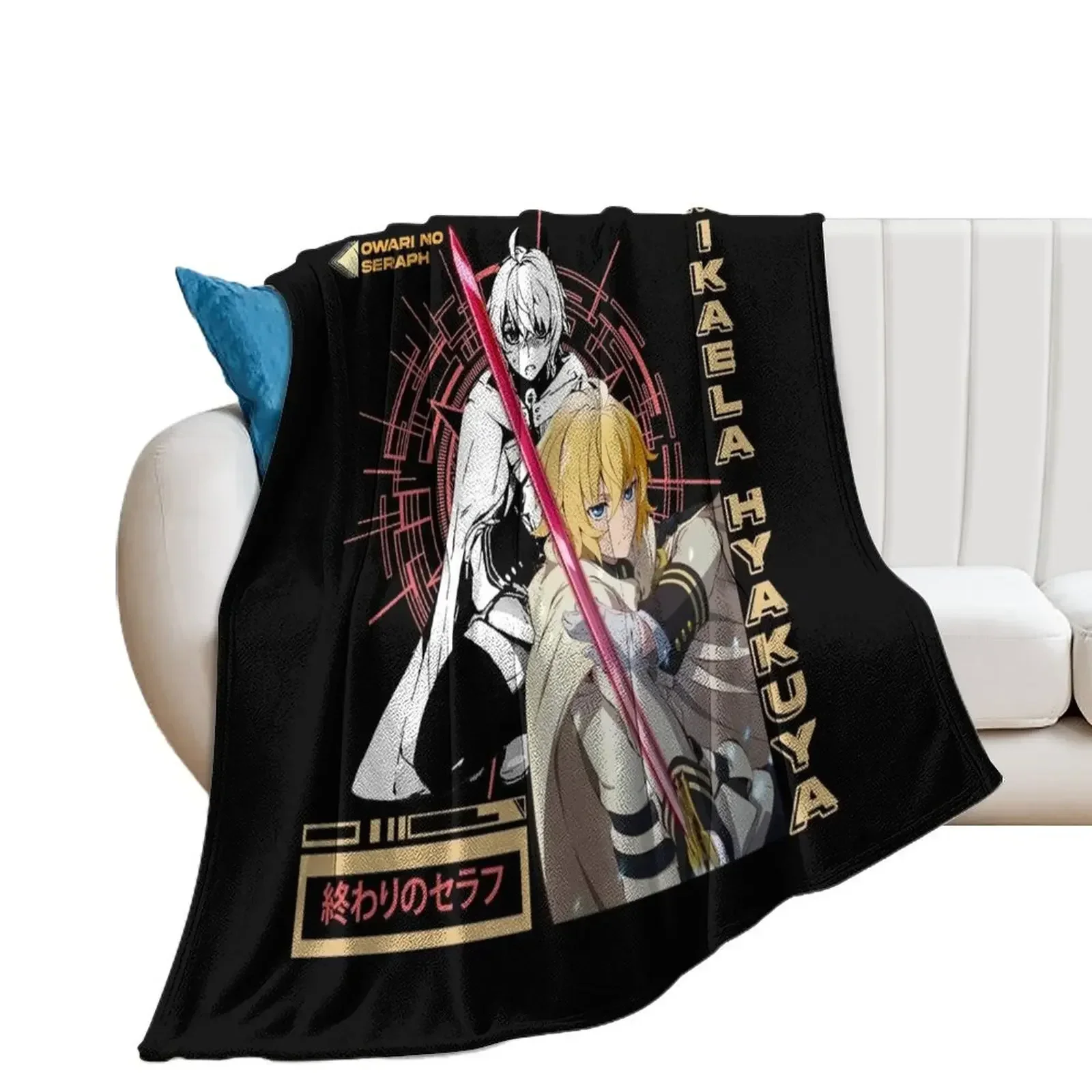 Owari no Seraph | Mikaela Hyakuya 3 Throw Blanket Shaggy Furry Luxury Brand Blankets