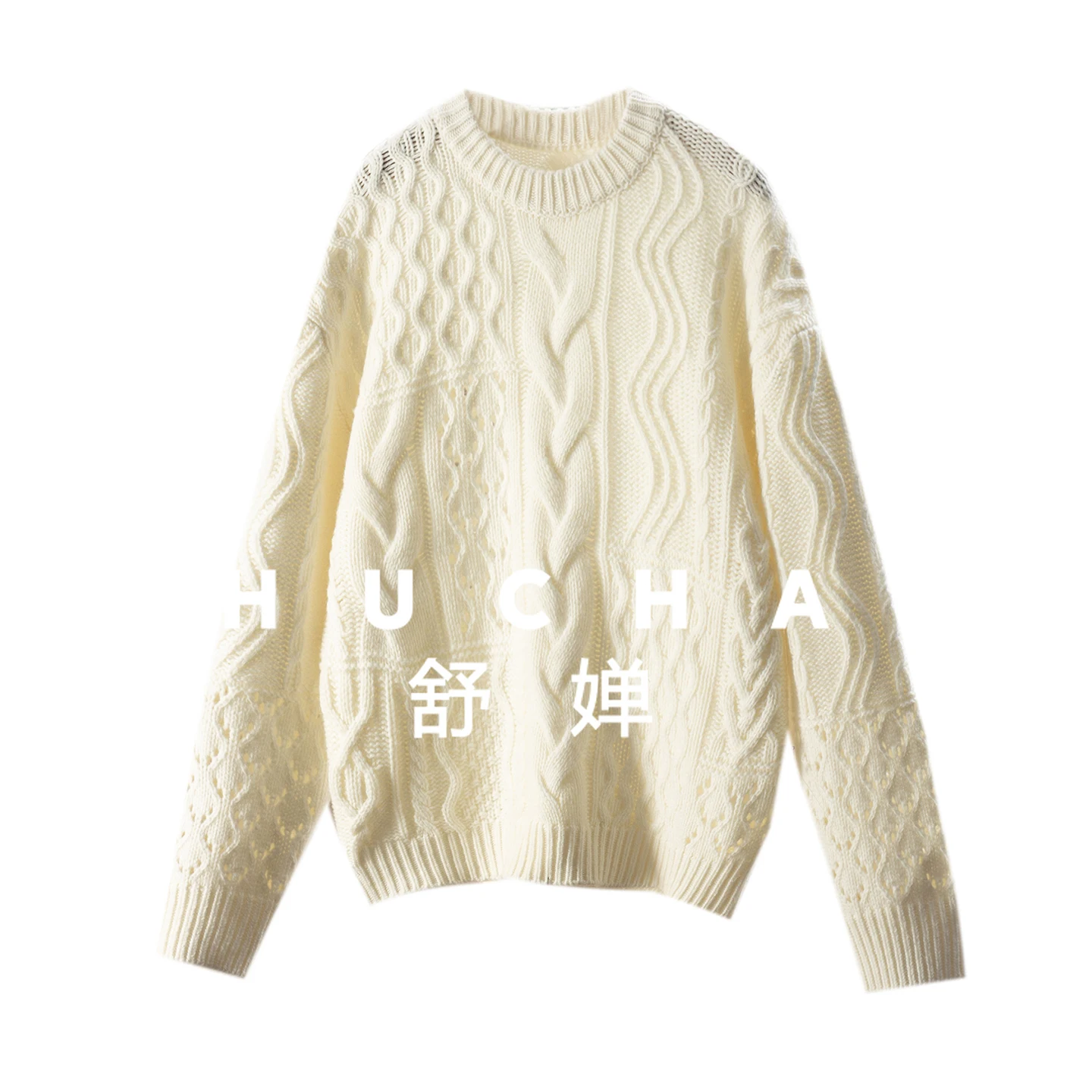 

100 Wool Three-dimensional Twisted Round Neck Hollow Sweater Women 72E7 Casacos De Inverno Feminino