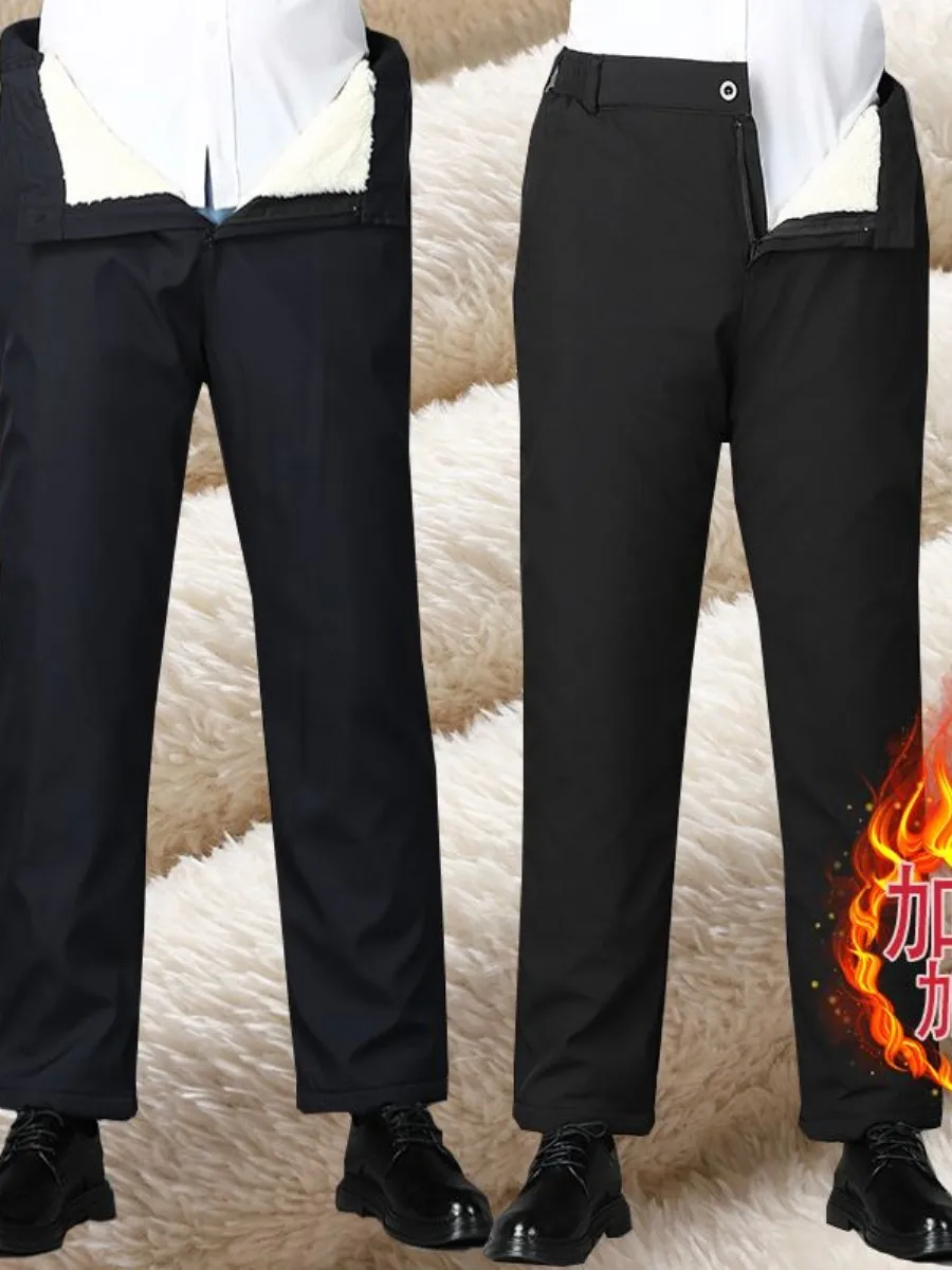 

Мужские хлопковые брюки свободного кроя с высокой талией для зимы, удобные повседневные брюки в стиле Harlan, комфортные для ношения.