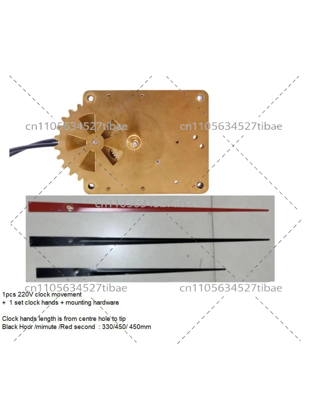 High Torque Clock Mechanism 220 v Electric Clock Movement Can Move 45cm Length of Clock Hands