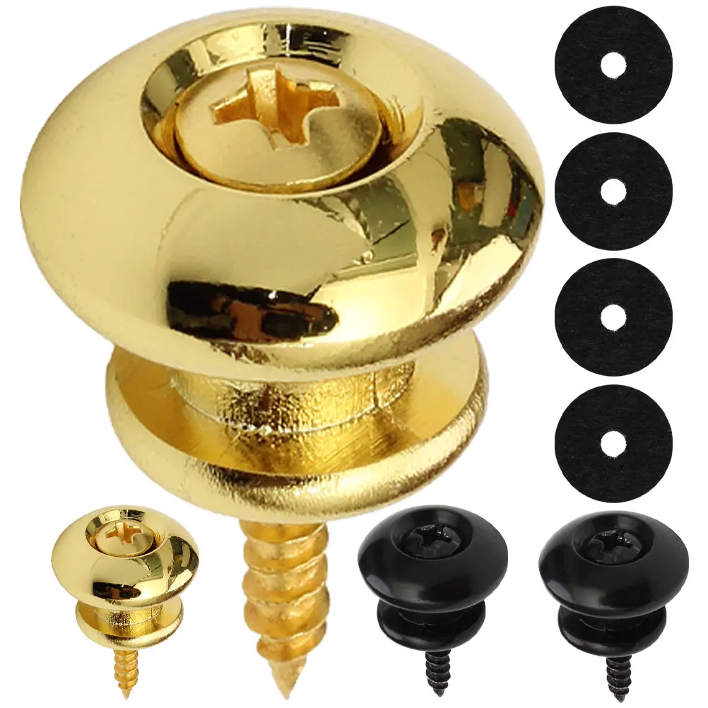 

4 Pcs Guitar Strap Button Lock Buttons Blocks Bass Accessories Iron Straplock Pins Acoustic