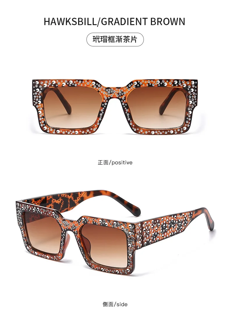 Retro Großen Rahmen Frauen Quadratische Sonnenbrille Schwarz Rechteck Coole Männer Sonnenbrille Einteilige Designer Sonnenbrille für Weiblich Männlich – Detail 19