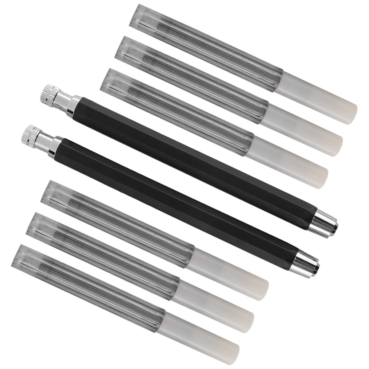 ABJG-2 Pcs 5.6mm Lead Holder Automatic Mechanical Pencil with Sharpener and Charcoal Lead Refill, 6Pcs