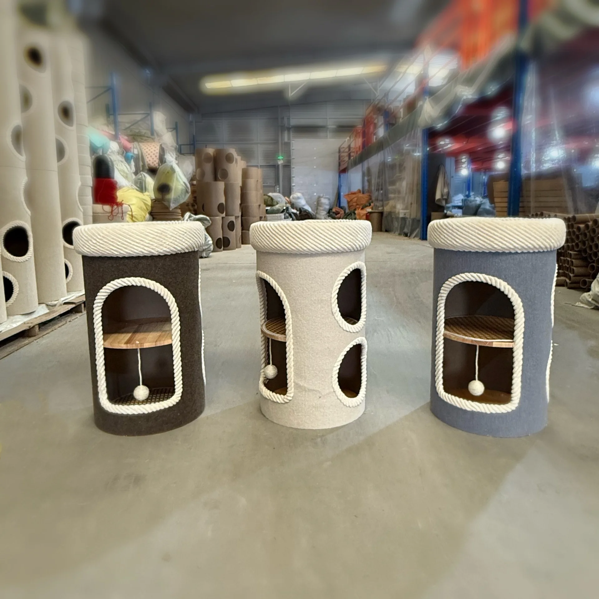 

Multi Layer Cat Condo with Scratching Post Space Saving Durable Cat House for Summer