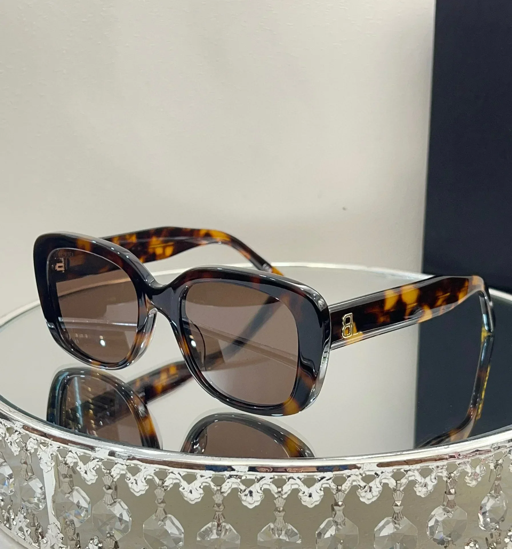Original New Internet Celebrity SunglassesDesigner BAL Fashion Square Frame Paris  UV Protection Versatile Large Fram Sunglasses