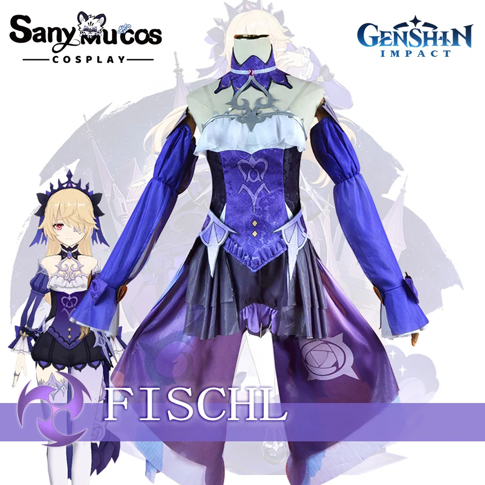 

IN STOCK SanyMuCos Fischl Cospaly Dress Genshin Impact Fischl Dress Cospaly Outfit Comic-con Birthday and Holiday Gifts