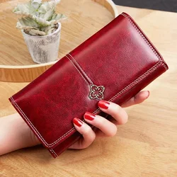 Women's Leather Wallet	Woman Long Wallets Multi Slots Cards Holder Fashion Women Purses Money Bags Clutch Handbags Womens Purse