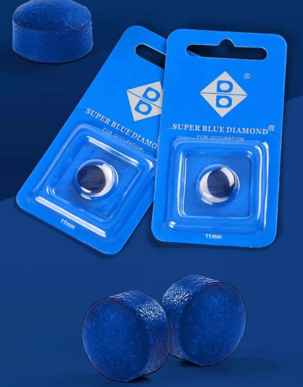 SUPER Blue Diamond Billiard Pool Tip 11/12/14mm Hardness Medium