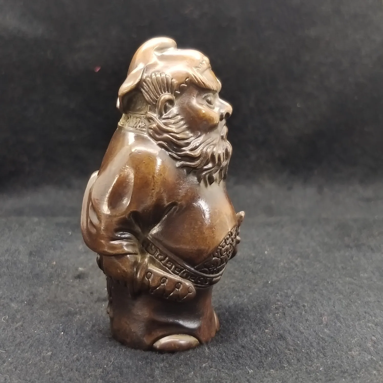 Chinese Tianshi Zhong Kui Statue Decoration Miniature Bronze Zhong Kui Small Model Lucky and Evil Figure Feng Shui Ornament