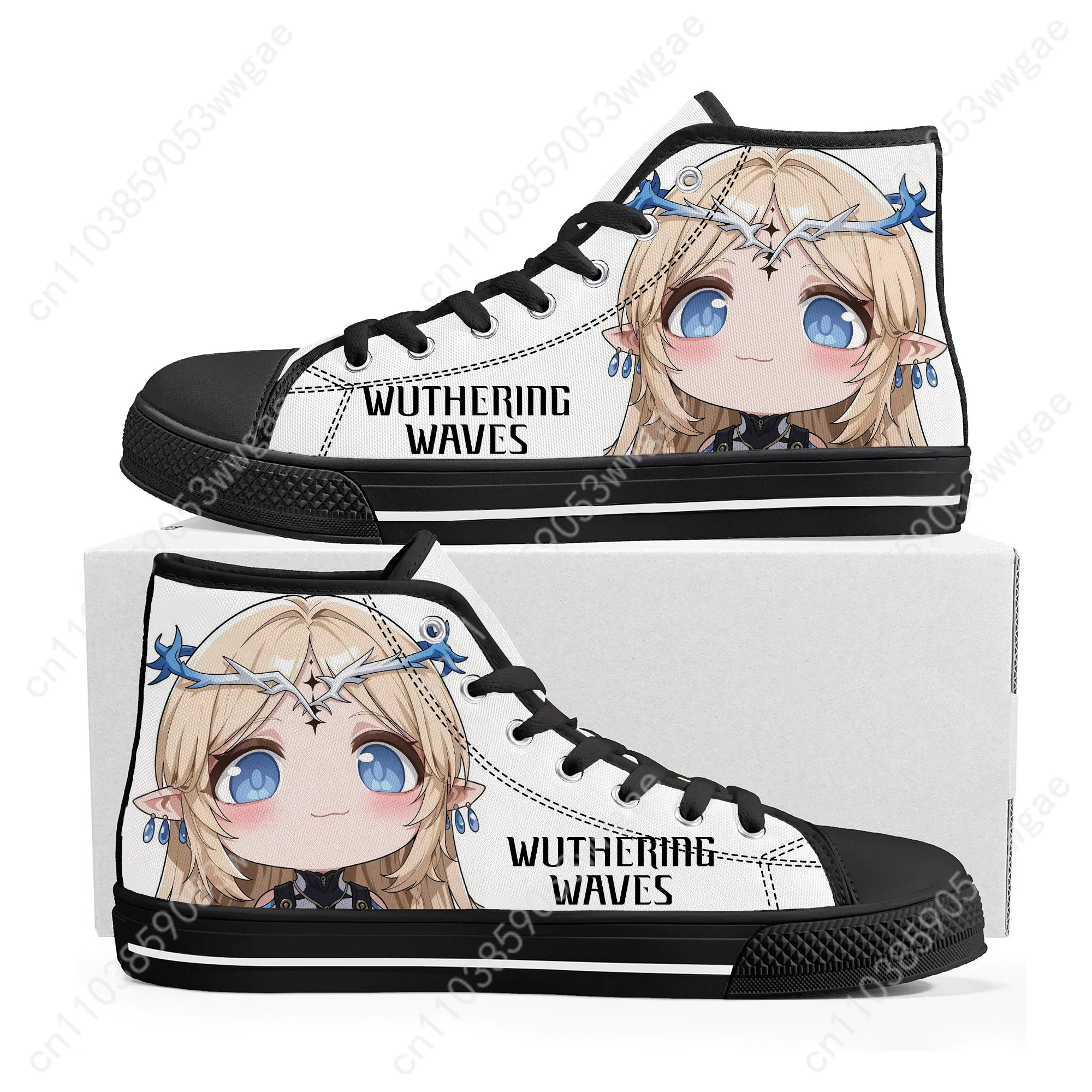 Wuthering Waves High Top Sneaker Mens Womens Teenagers High Quality Canvas Sneaker Fashion Casual Couple Shoes Custom Made Shoe