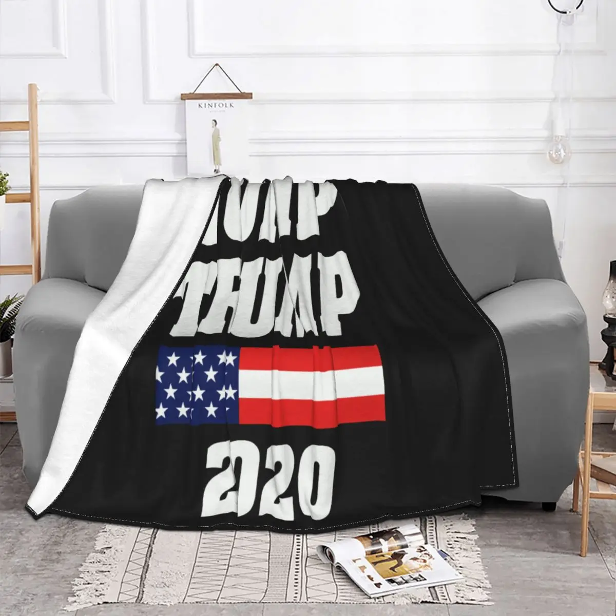 Anti Donald Trump Political Dump Trump 2020 Not My President Funny Black Throw Blanket