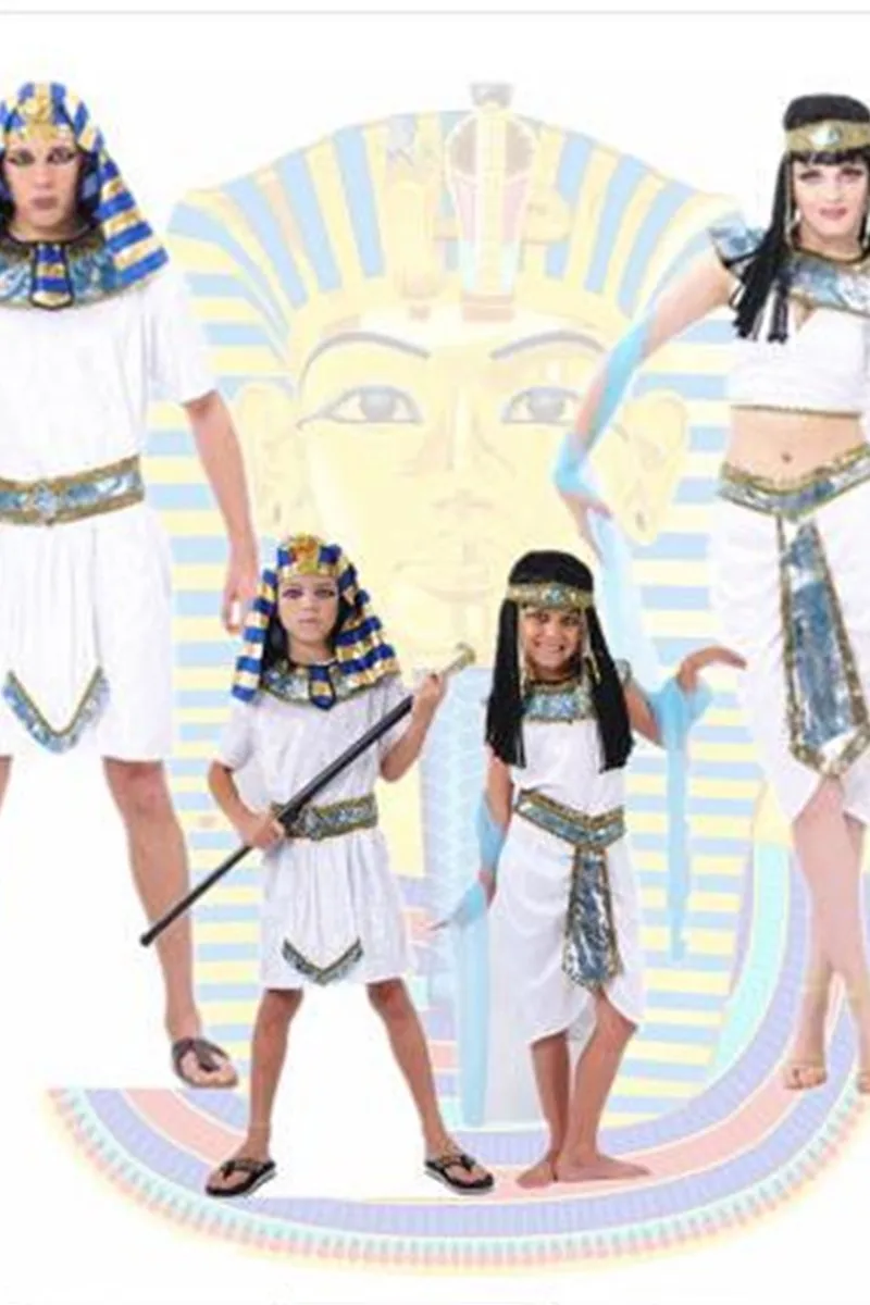 

Halloween Children's Costume Prince Princess Long Skirt Male Pharaoh Queen Clothes Traditional Chinese Ethnic Stage Costume