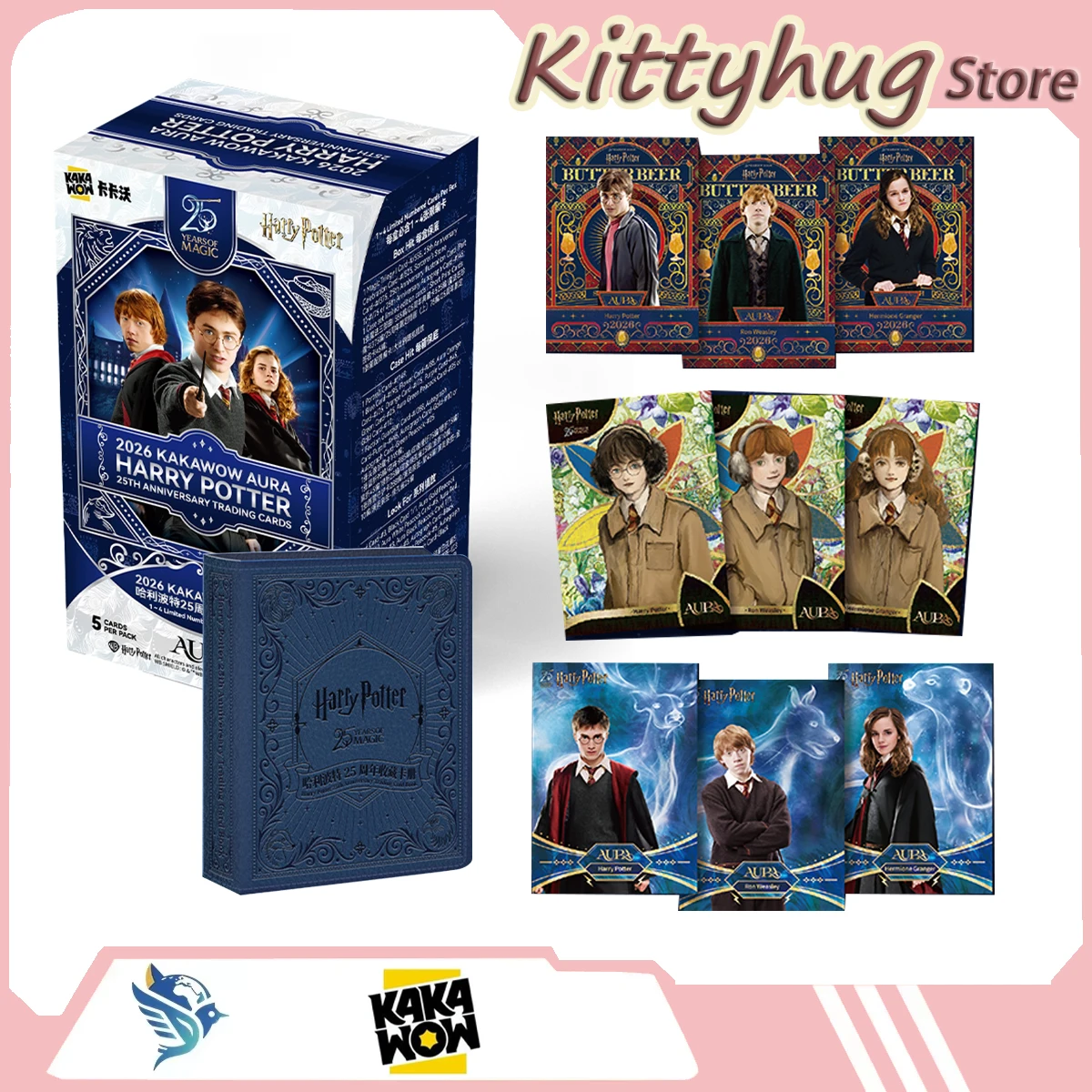 Tarjetas Coleccionables Originales Kakawow 2026 Aura Harry Potter, Paquete de Tarjetas Coleccionables Individuales del 25.º Aniversario