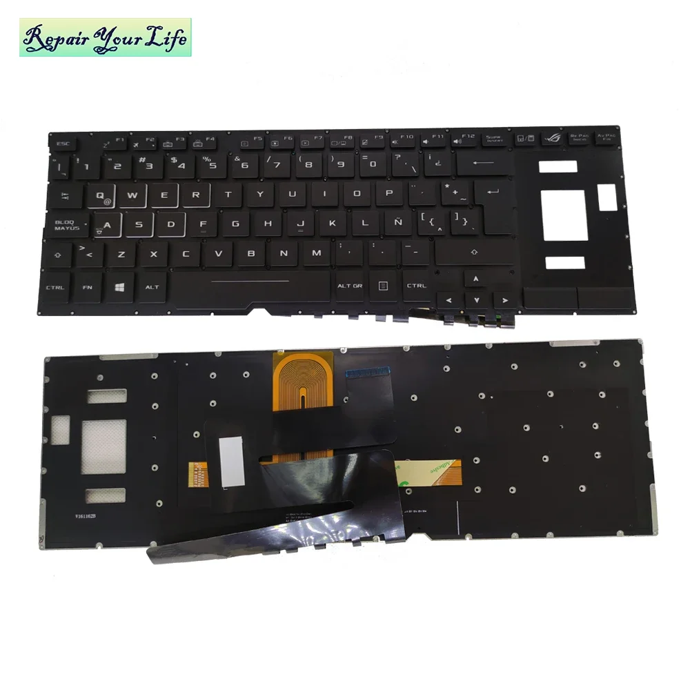 Spanish Latin Backlit Keyboard For ASUS ROG GX501 GX501GI GX501VI GX501VS GX501VIK Gaming Laptop Replacement Keyboards V161162A3