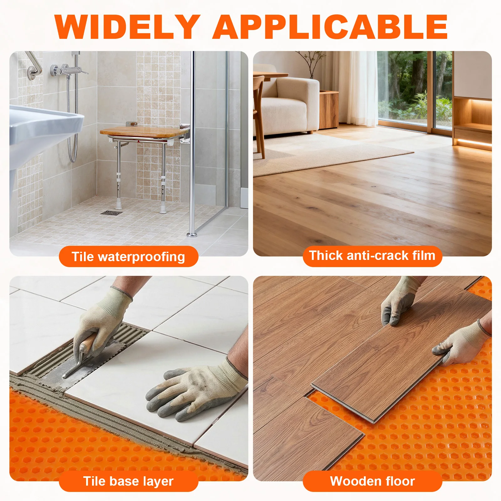 

Водонепроницаемая многофункциональная подложка для теплого пола из полиэтиленовой ткани для ванной, душа, кухни, подвала