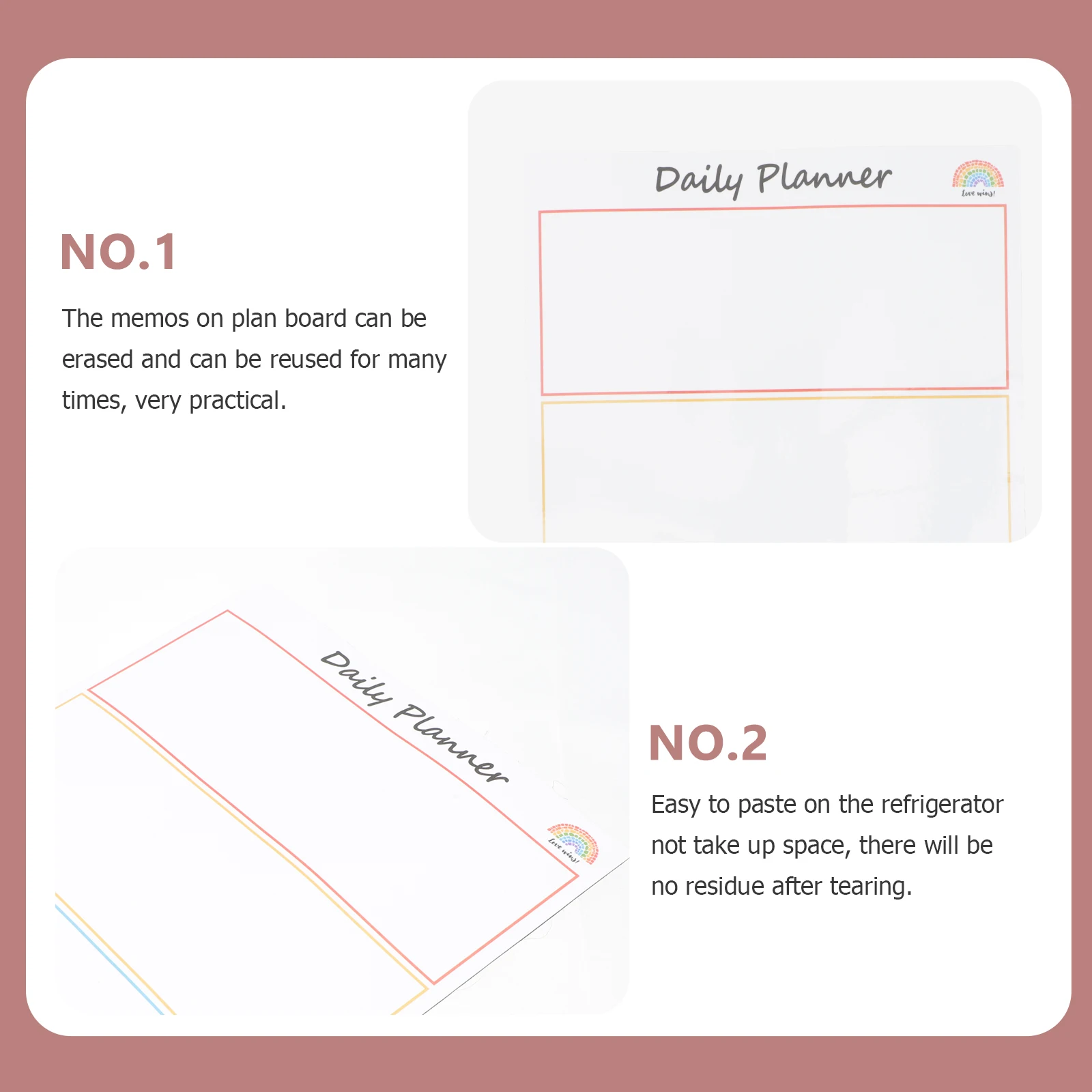 

2 Pcs Magnetic Whiteboard Foldable Blackboard Stickers Schedule Note Rewritable To-do-list