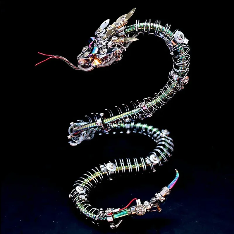 

3D Puzzle Metal Mechanical Spiky Snake Model Kit Jigsaw Puzzles Model DIY Assembly Toy for Adults Children Gift