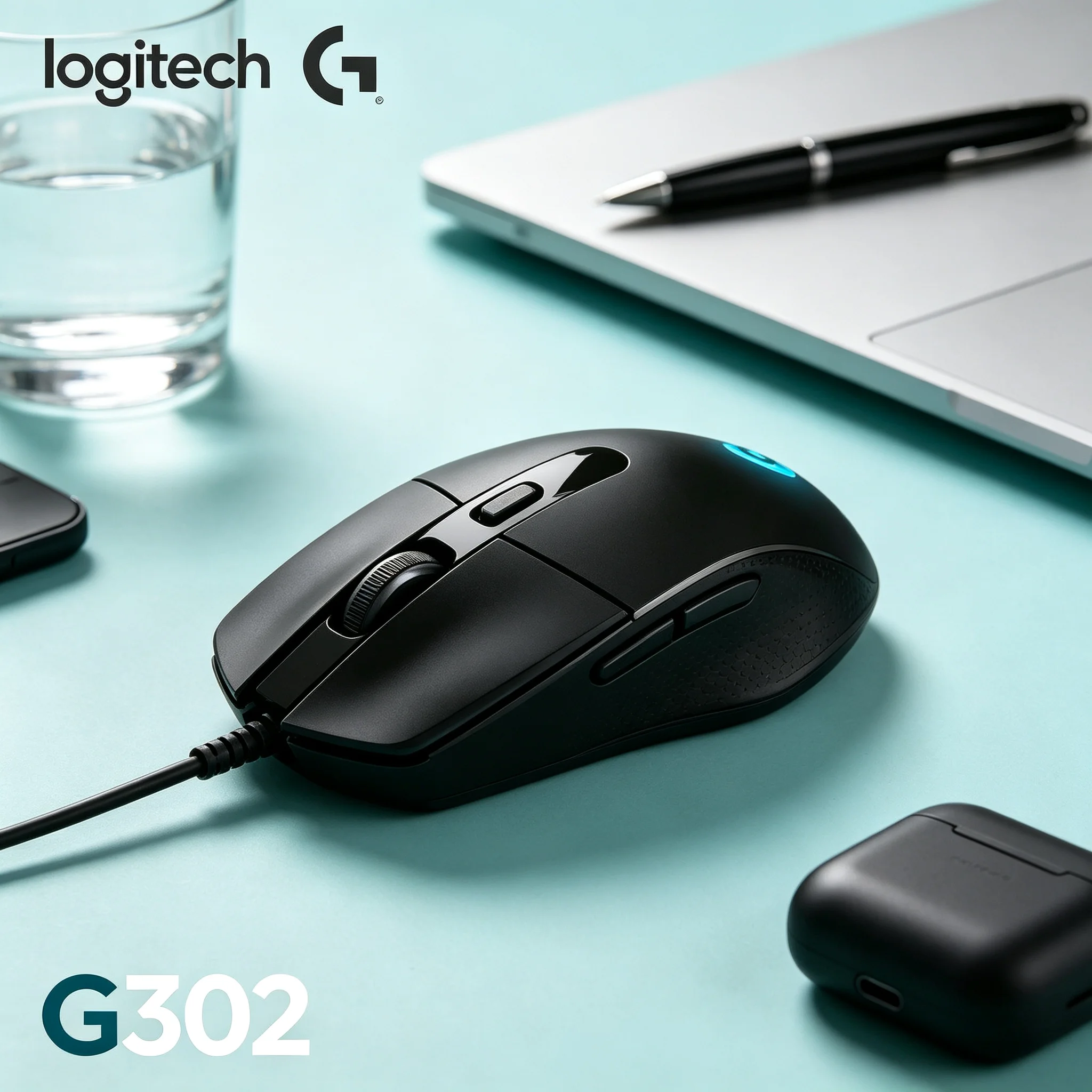 Professional Logitech G302 Wired Gaming Mouse 4000DPI 6 Programmable Keys Esports Mice for CS2 Valorant PUBG LOL Gamer Use