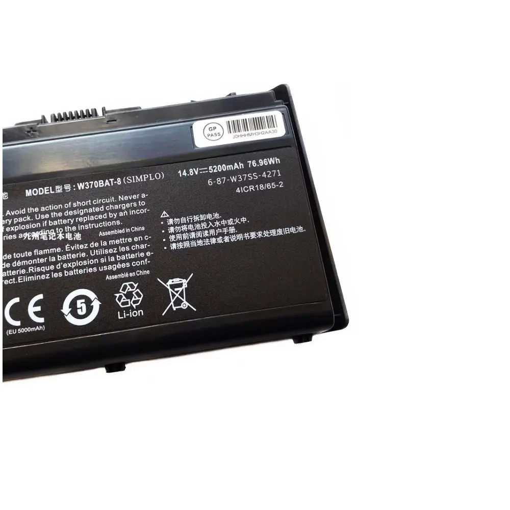 Original W370BAT-8 Laptop Battery For Clevo W350ET W350ETQ W370ET Sager NP6350 NP6370 Schenker Xmg A522 A722 6-87-W370S-4271