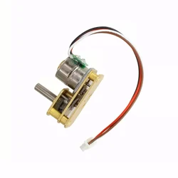 DC 5V-12V 2-phases 4-wire Micro Gear Stepper Motor Full Metal Gearbox U 7-shaped Flipped Output Shaft Large Torque Step Motor