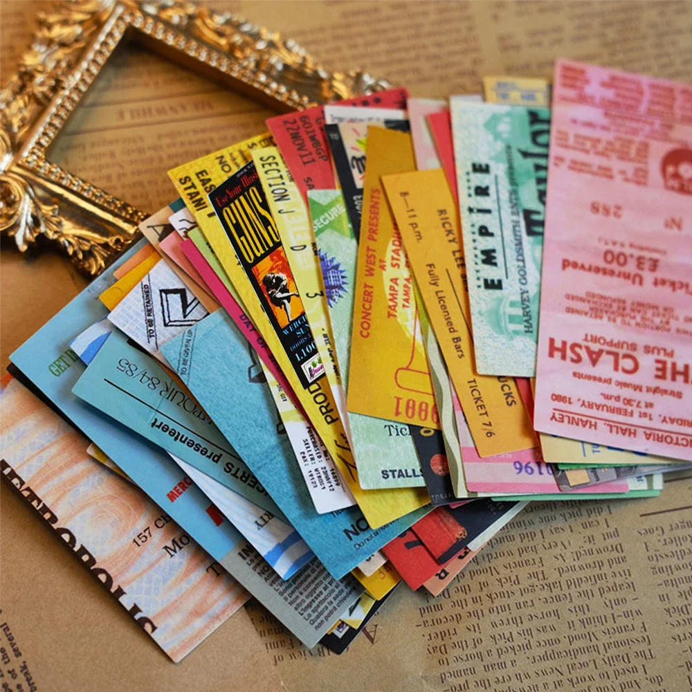 43 Stück Rock-Musik-Ticket-Graffiti-Aufkleber Retro-Band-Aufkleber für Kinderspielzeug Coole Wasserdichte DIY-Aufkleber für Gitarre, Motorrad, Auto – Detail 2