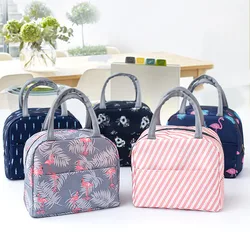 Cartoon Print Cute Lunch Bags Thermal Insulation Aluminum Film Lunch Box Bag Portable Travel Picnic Food Storage Student Bento