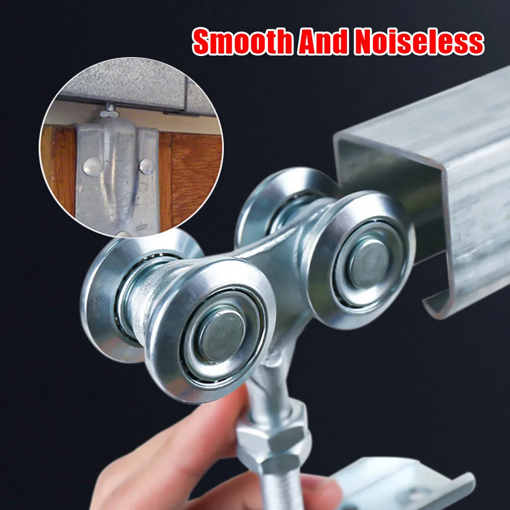 Rail Hanging Trolley Double Wheel H4-3 Sliding Track Roller Silver for Barn Door