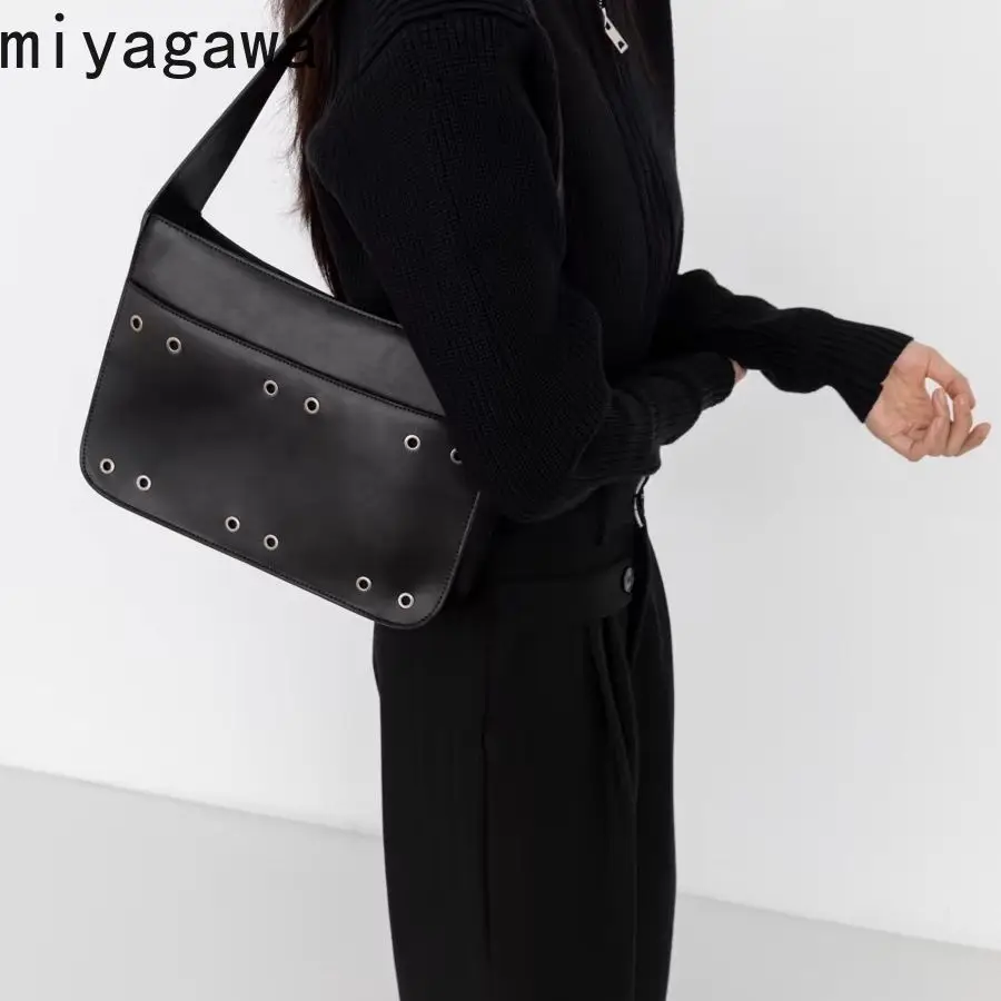 

Квадратная Ретро сумка Миягава на одно плечо Повседневная корейская мода элегантные женские сумки под подмышки