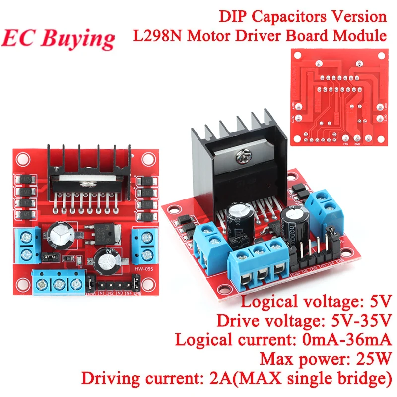 1-5Pcs L298N DC Motor Driver Board Module L298 Reversing PWM Speed Dual H Bridge Stepper Motor Smart Car Robot for Arduino