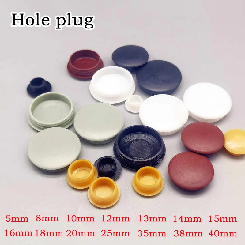 5~40mm Black Plastic Hole Plug Panel Hole Plug, Drilling Screw, Furniture Hole Plug, Anti-theft Door Hole Plug