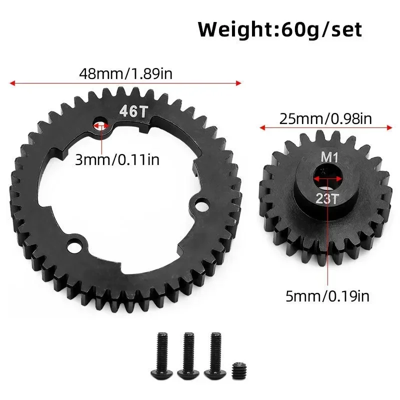 M1 46T 50T 52T 54T Gehard Staal Motor gear voor 1/5 Trxs X-Maxx 1/7 X0-1 1/10 Maxx 1/10 E-REVO 2.0 VXL RC Model Upgrade Onderdelen