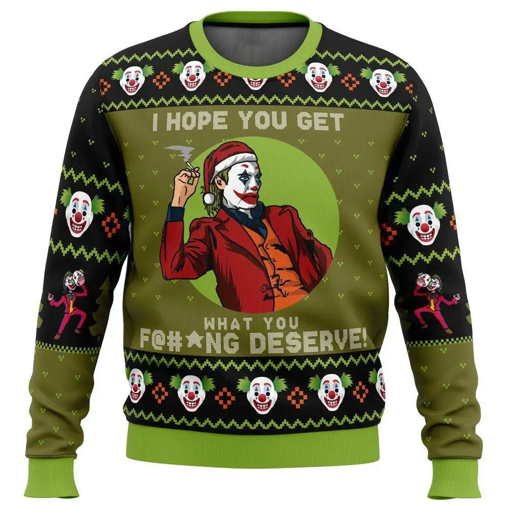 Autumn and Winter Cthulhu Christmas Gift Ugly Christmas Sweater Hot Sale Round Neck Top 3D Printing Cartoon Anime New Men's Swea