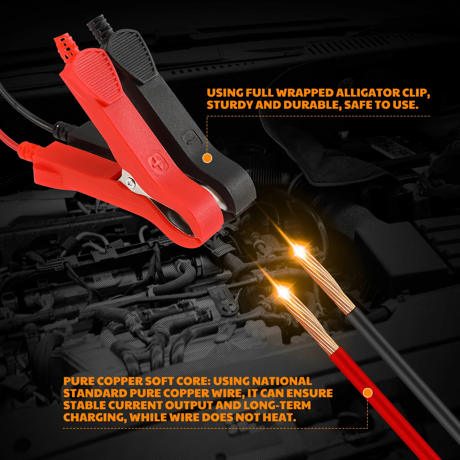 

12V 6A Car Intelligent Automatic Trickle Motorcycle Automotive Yellow 12V Maintainer Digital Display