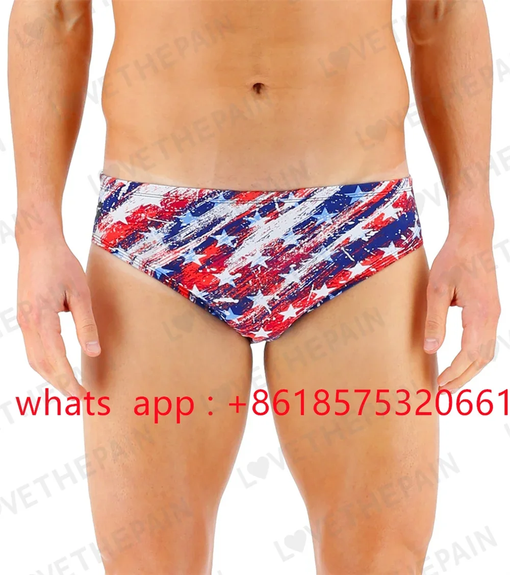 Men Homeland Racer Brief Swimsuit Triangular Swimming Trunks Trunks Swim Surf Trunks Beach Short Surf Summer Swimming Jammer