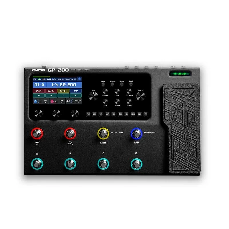 Factory Selling Valeton GP200 Guitar Bass Amp Black Modeling IR Simulation Multi-Effects With Power Adapter Pedal Guitar Effects view 3