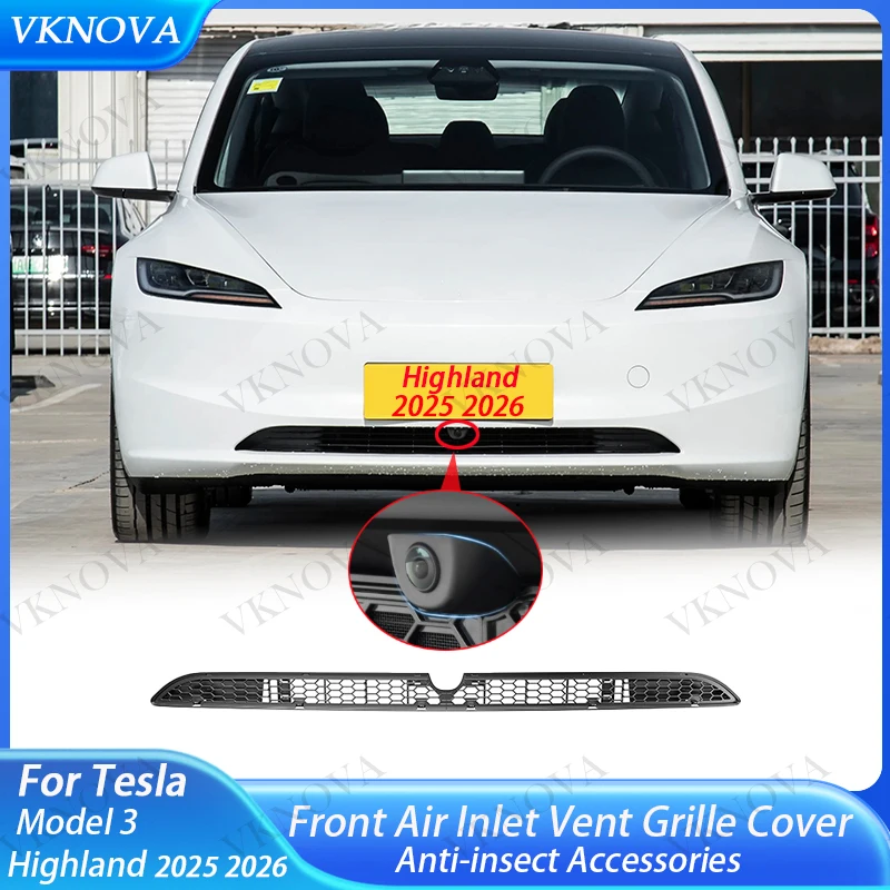 For Tesla New Model 3 Highland 2025 2026  Lower Bumper Anti Insect Net Anti Dust Proof Inner Vent Grille Cover Insect-proof