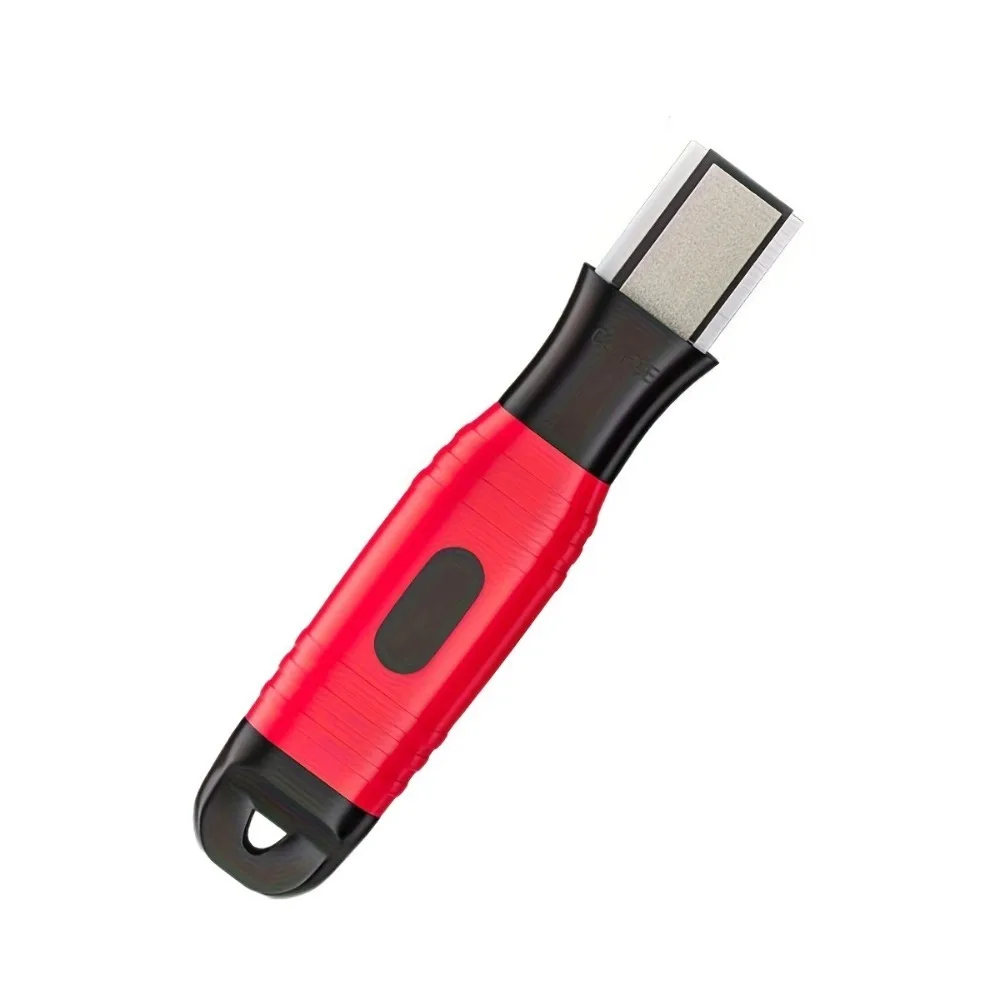 

Профессиональный ручной точильный камень, нескользящая металлическая карманная точилка, красный шлифовальный садовый инструмент, точилка для кухни