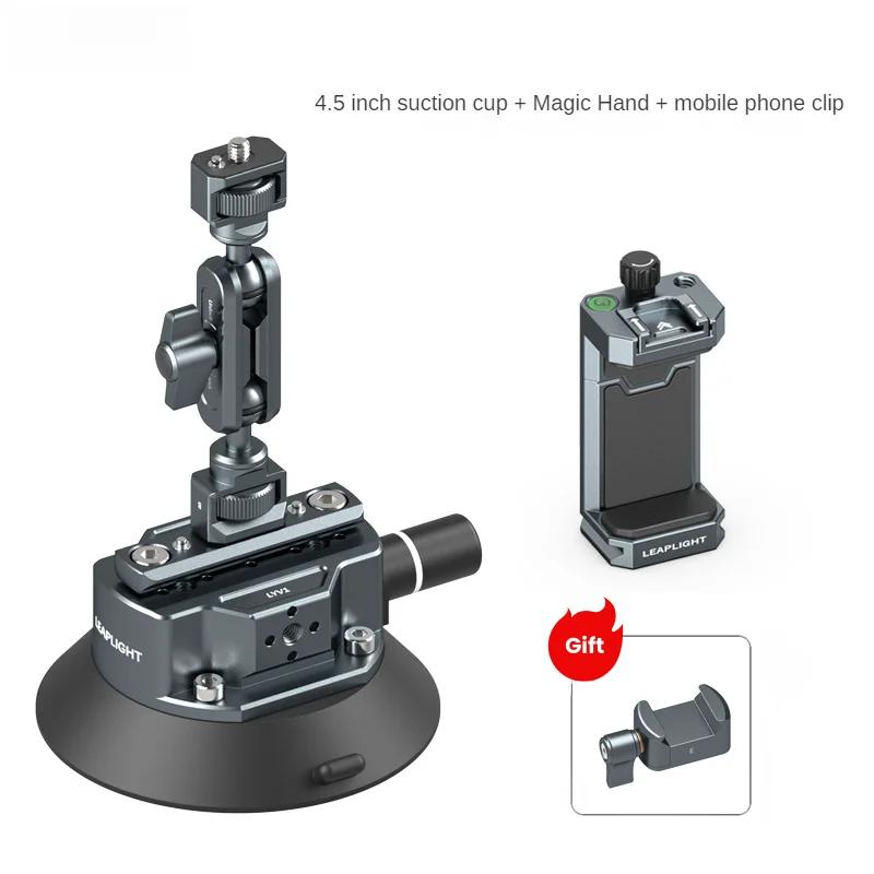 Lanxire Suction Cup Mount for Gopro iPhone 4.6 in Pump-actived Vacuum Suction Mount Magic Arm Phone Holder