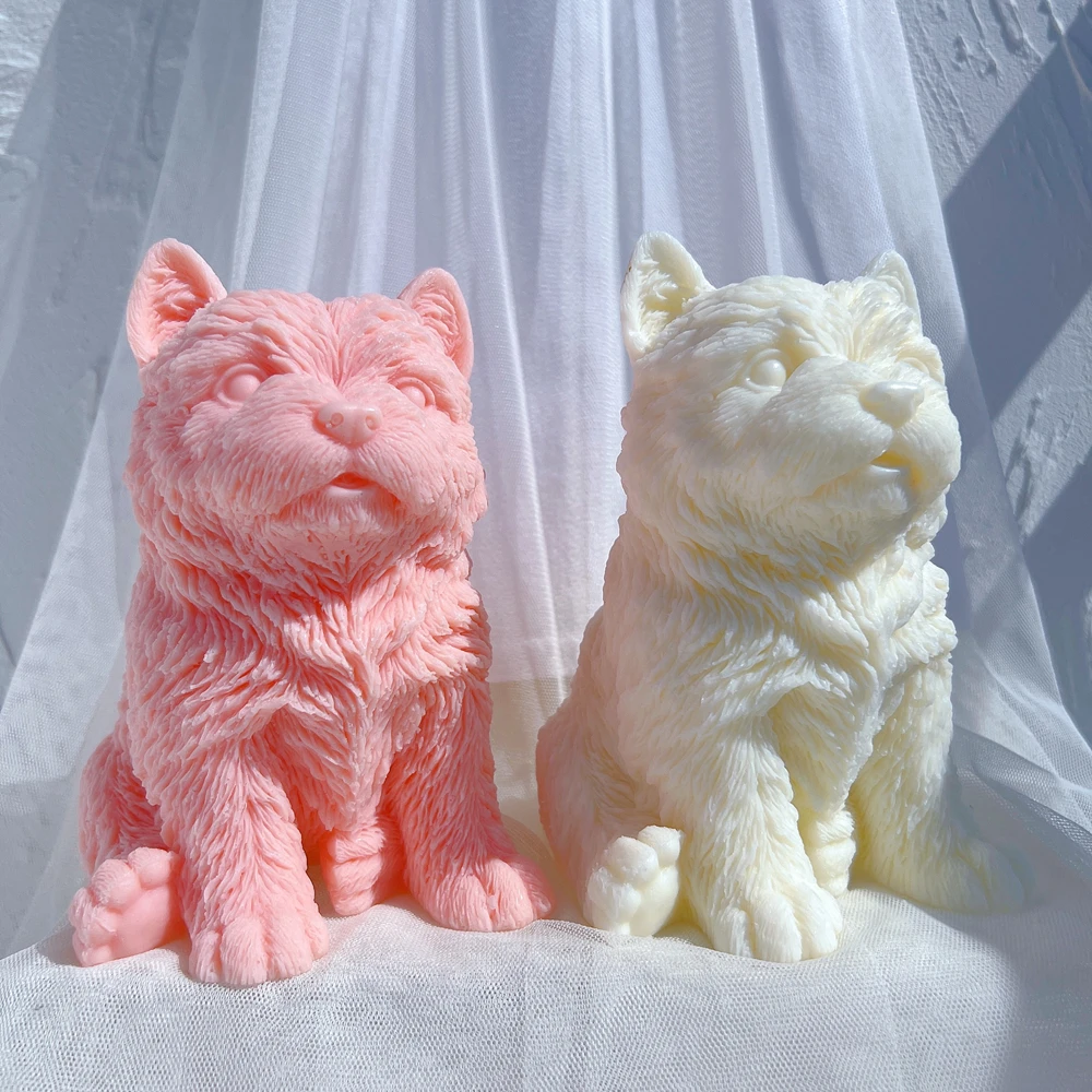 West Highland Puppy Candle Mold Animal Puppies Soy Wax Silicone Mould Dog Lover Home Decor