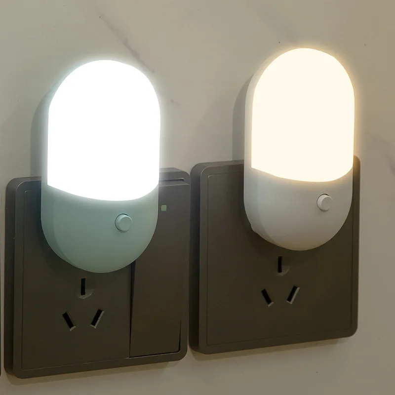 Lámpara de mesita de noche para niños, luz de noche LED con enchufe europeo y estadounidense, CA de 220V, bonita lámpara de dormitorio