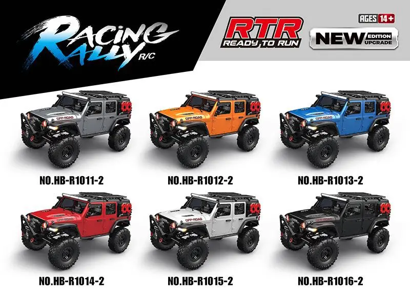 HB R1011 1/10 Remote Control Car R1014 Rc Climbing Car Rtr Vehicle 2.4g Full Proportional Rock Crawler 4wd Off-Road Truck Toys