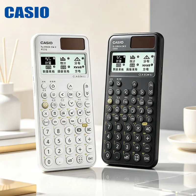 Casio FX-999CN CW/FX-991CN CW/MX-12B Compact business calculator for bank tellers' daily calculations. Smooth and sleek body.