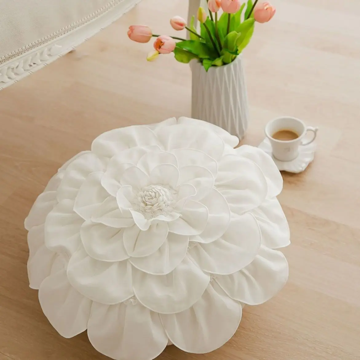 Korean Sunflower Round Throw Pillow Cushion Soft Comfortable for Bed Headboard Sofa Bay Window Homestay Home Decor