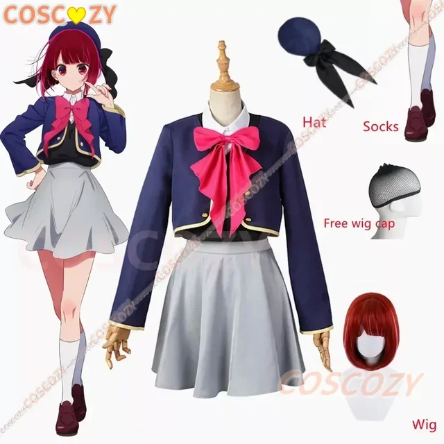 Nowe Anime Oshi No Ko Kana Arima przebranie na karnawał peruka kurtka spódnica jednolity strój B-Komachi Aqua Ruby impreza z okazji Halloween dla kobiet