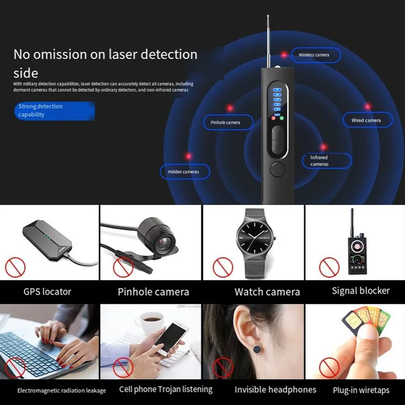 Détecteur de caméra de voiture, dispositif d'écoute, EAU de tous les signaux, gadget de sécurité, anti-chute, photographie, EAU infrarouge, anti GPS, nouveau
